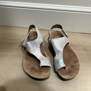 Dansko Silver and Brown Comfort Sandals